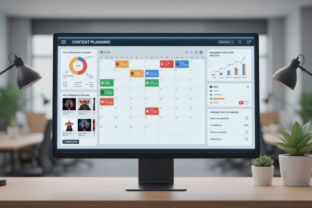 Content planning dashboard with scheduling and analytics